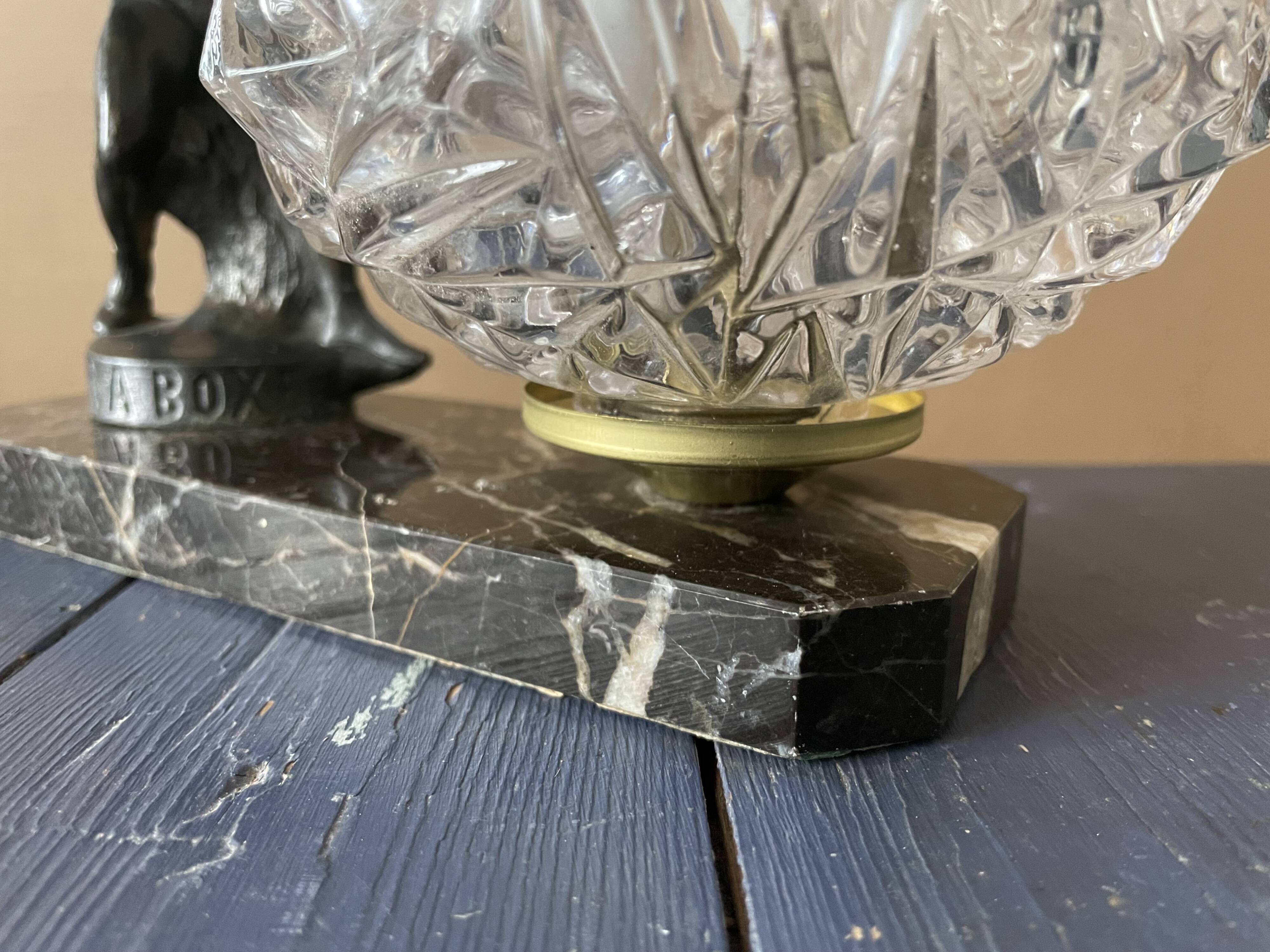 Marble table lamp, boxing, 1930s