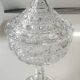Large lead crystal candy dish/Drageoir. Tritschler Winterhalder. Dome shape, faceted patterns. Dim 30 x 15 cm