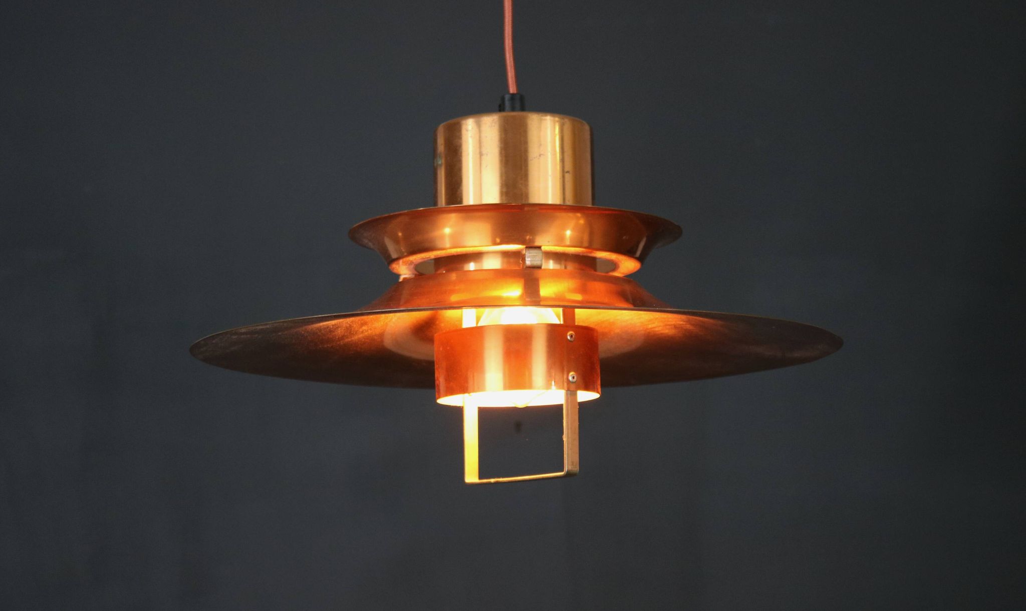 Scandinavian midcentury Design Lamp by Vitrika | solid copper black style | 1960s | Scandinavian