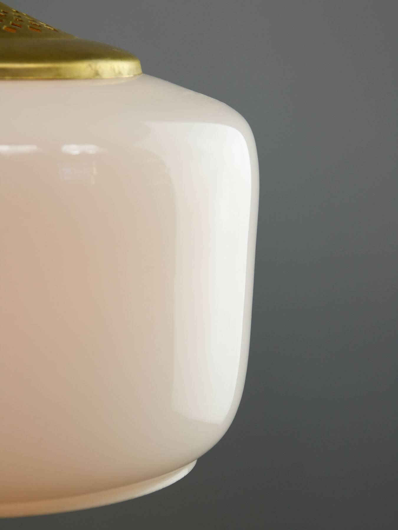 Mid-Century Italian Opaline Glass & Brass Pendant Lamp, 60s