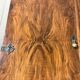 English-style wardrobe and its chest of drawers in walnut burl.