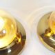 Pair of 1970’s petite brass & glass wall lights