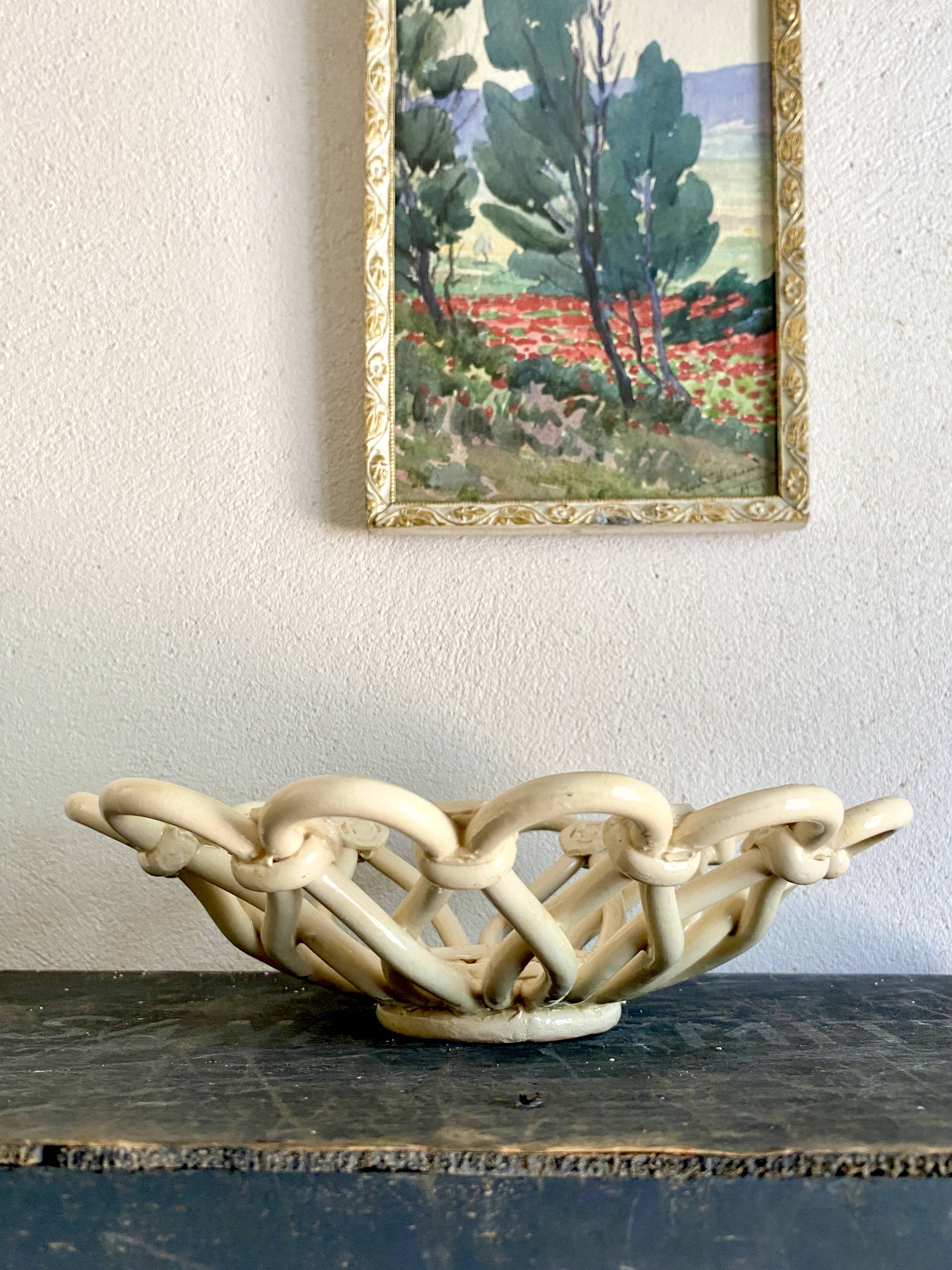 Fruit basket, ceramic, 1950s