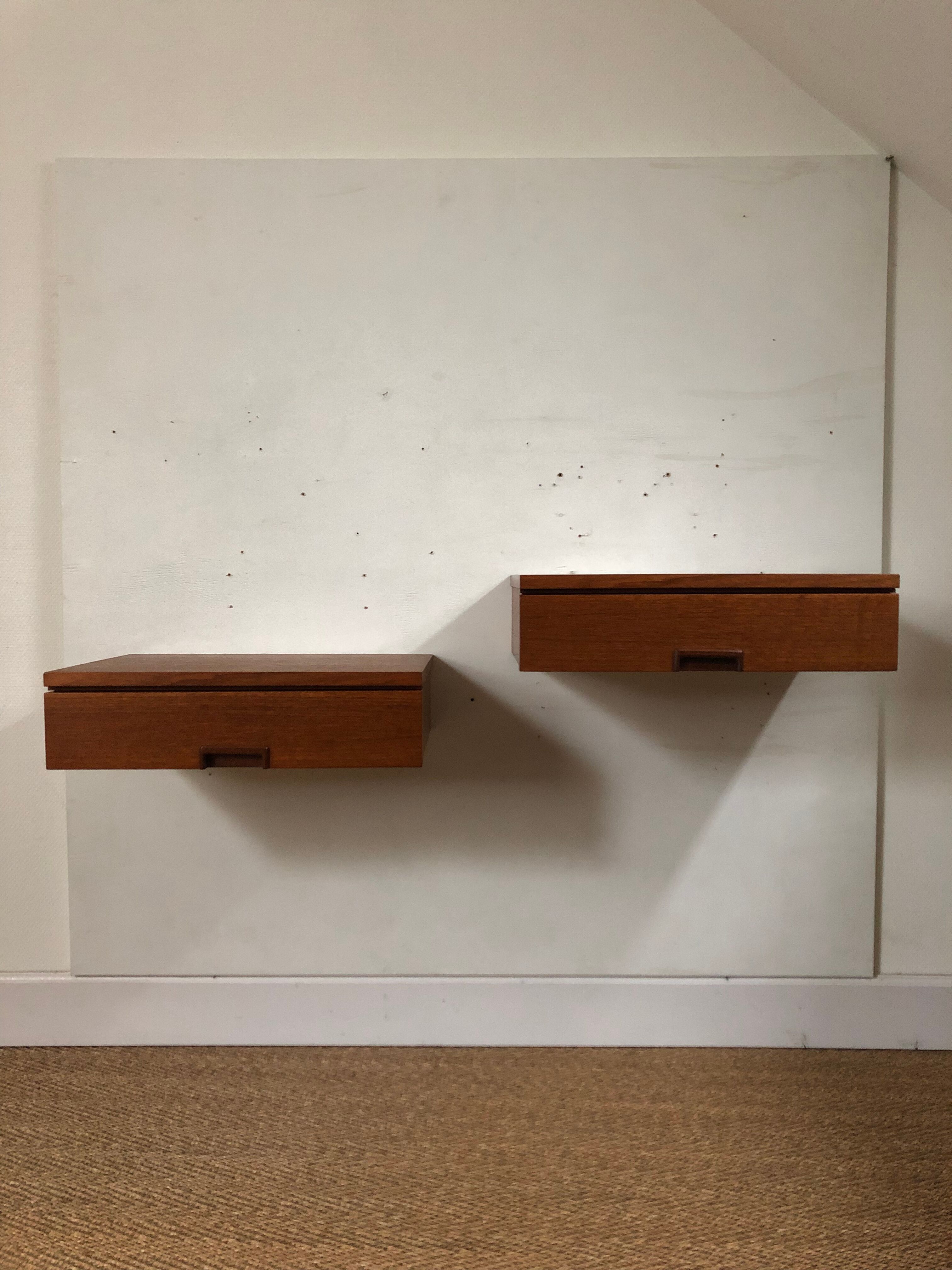 Pair of wall bedside tables