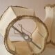 Set of 4 fabric lampshades with fringes