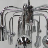 Vintage Sputnik lamp with 9 light points and 16 chrome globes