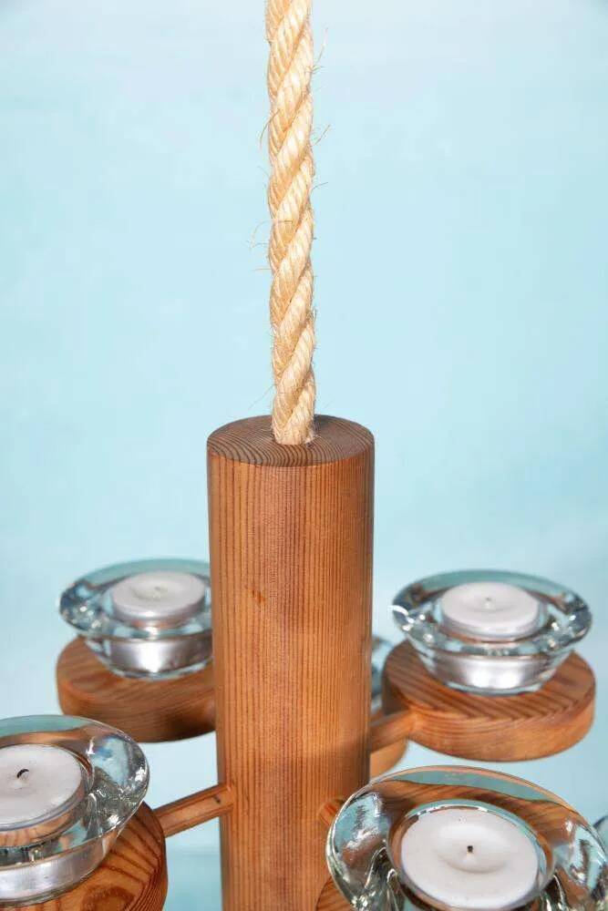 Bohemian chandelier, vintage Nordic pine