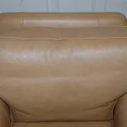 Brown Leather Latte Armchairs by Multi York England, Set of 2