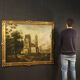 Antique French Oil On Canvas Landscape Painting From The 18th Century