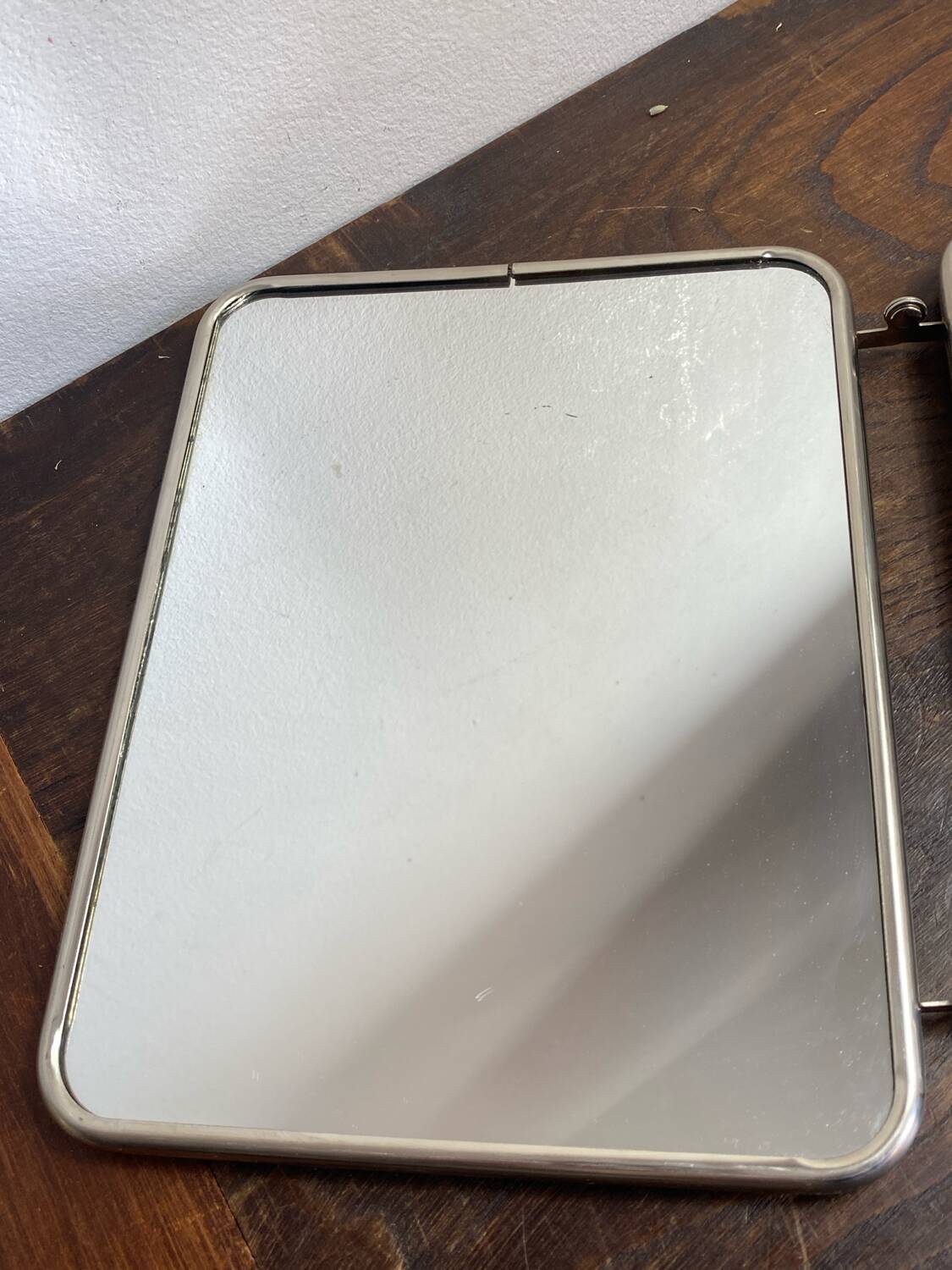 Triptych barber mirror, 1960, houndstooth back