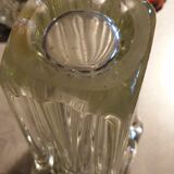 Thick molded glass vase, 50s