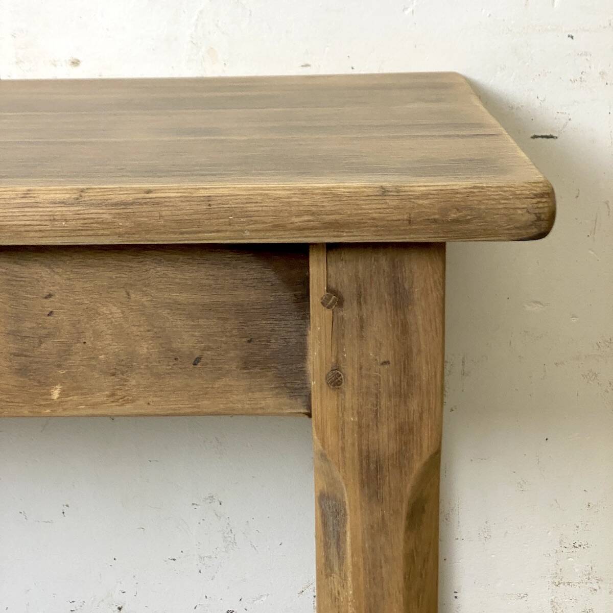 Vintage 1960s refectory table in solid raw oak