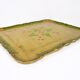 Hand-painted green and gold Florentine tray. Vintage 1950