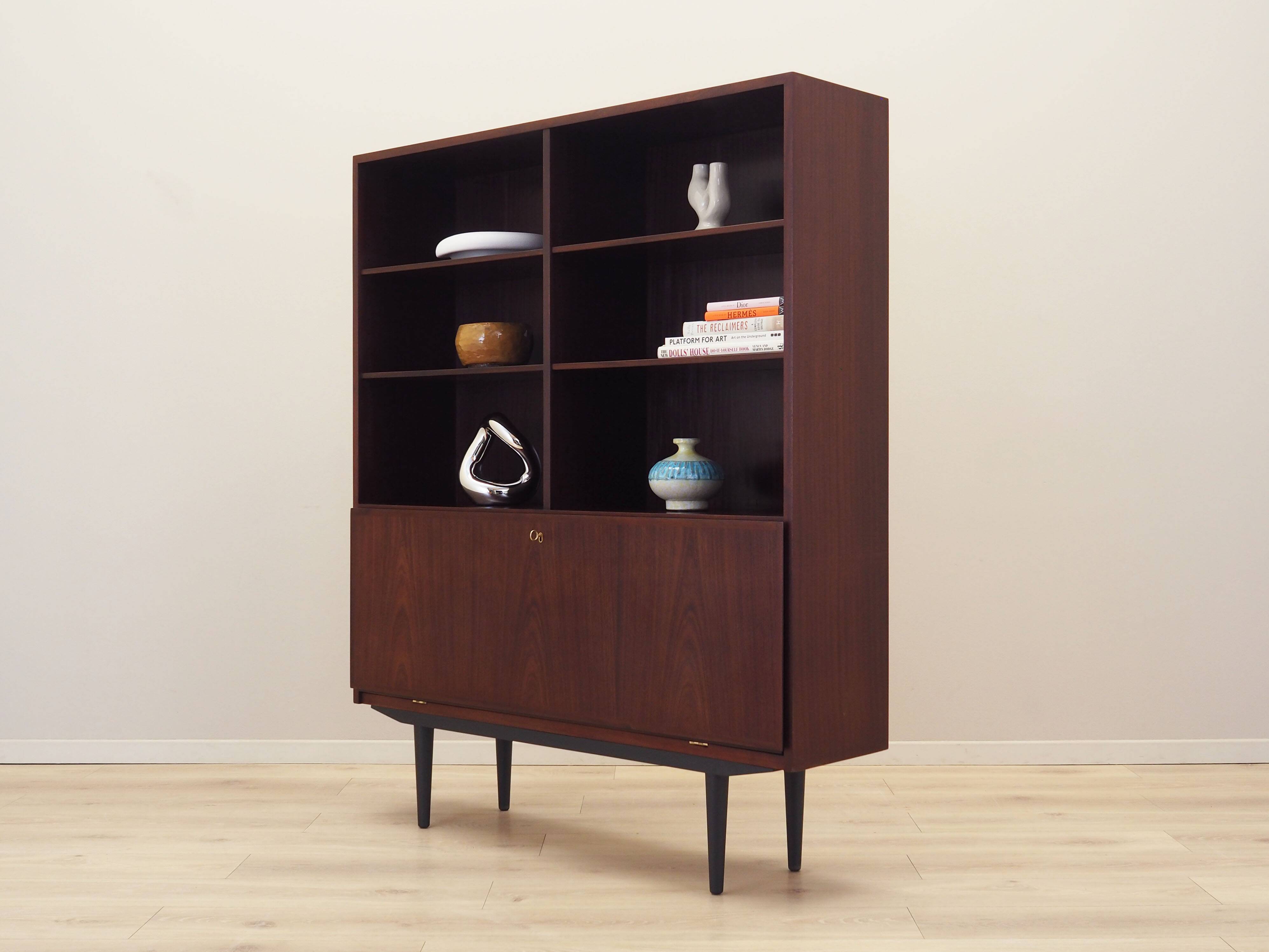 Mahogany bookcase, Danish design, 1970s, manufacturer: Omann Jun