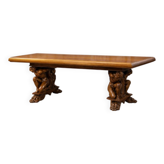 Rare large Renaissance-style walnut table