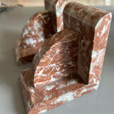 Pair of art deco marble book ends