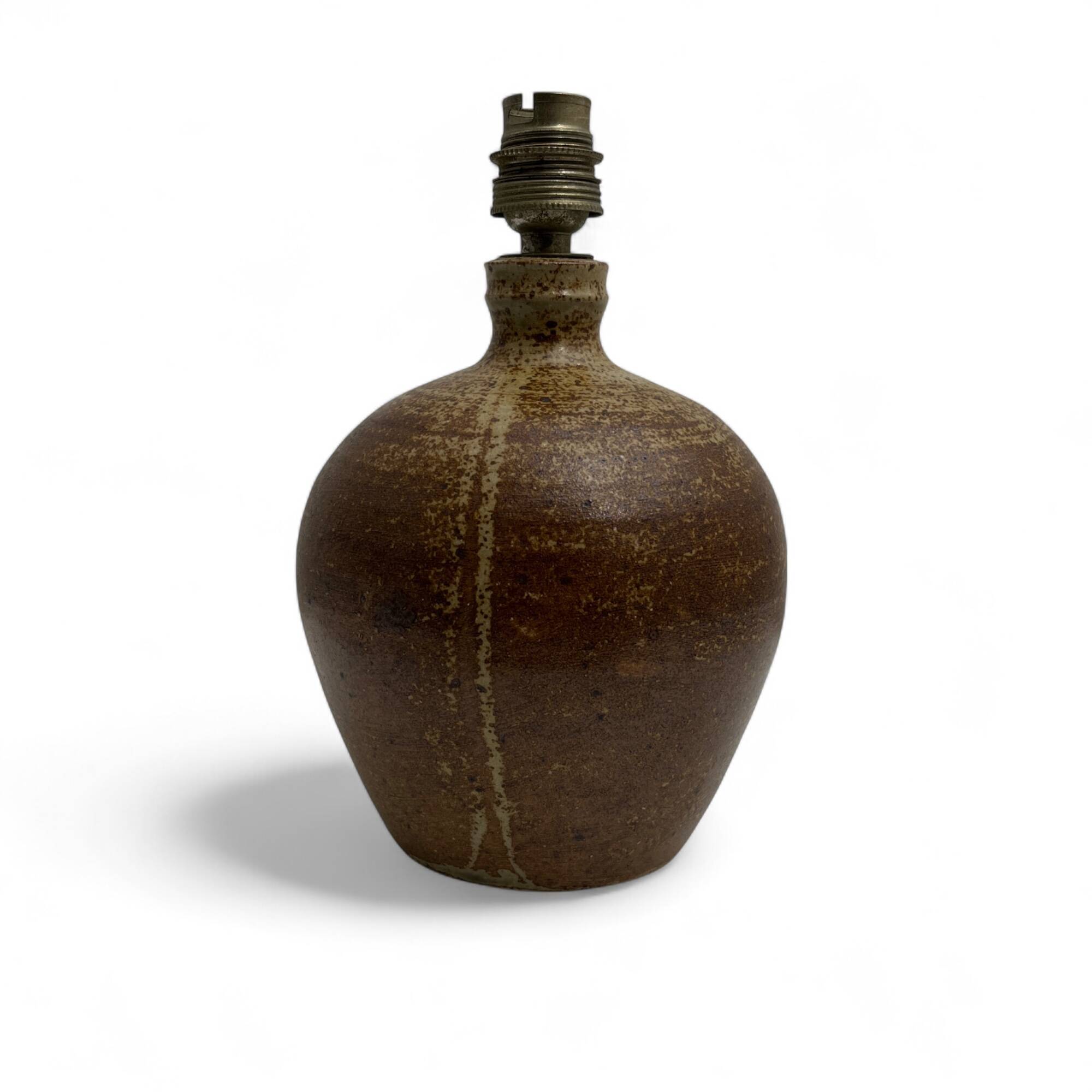 Pyrite sandstone ball lamp base, La borne Tiffoche Deblander style