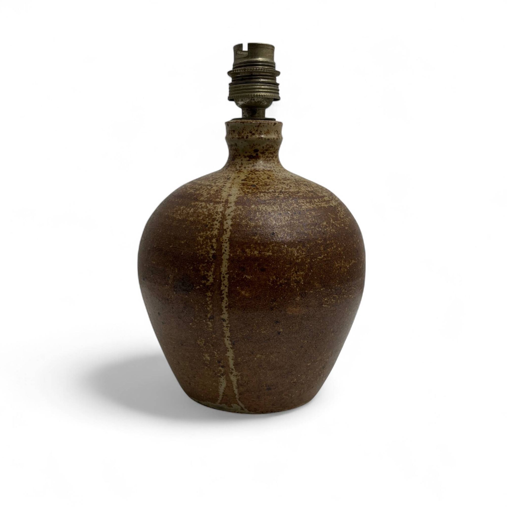 Pied de lampe boule en gres pyrite style La borne Tiffoche Deblander