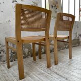 Pair of Baumann chairs beech and cannage