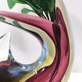 Sommerso Murano Glass Vase Ascribable to Poli for Seguso, Italy