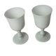 Pair of footed glasses in white opaline from around 1960.