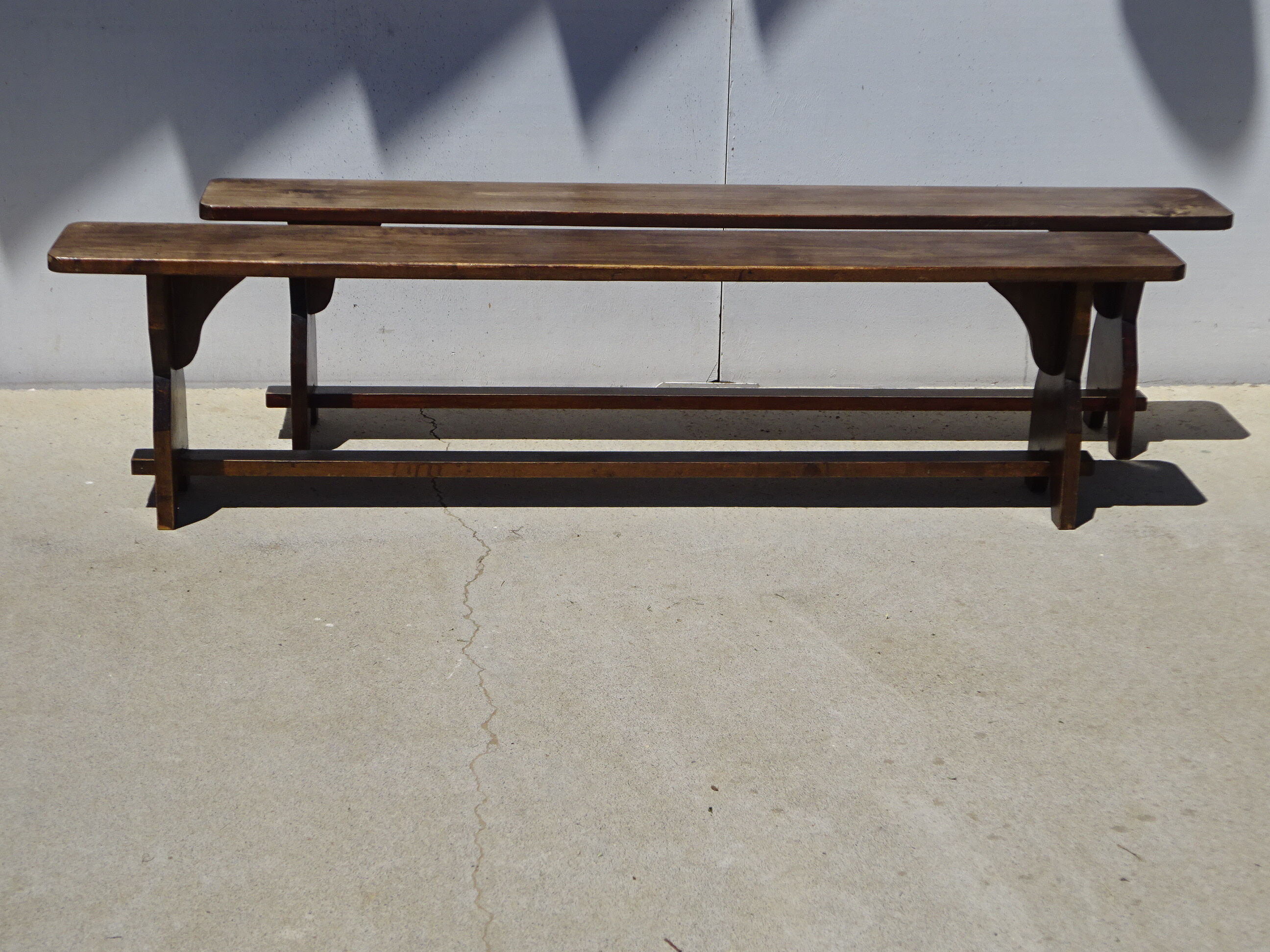 Solid wood country benches
