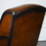 Set of Hand-Dyed Leather Cigar Chairs