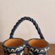 Double Pot Pottery Ceramic Terracotta Blue Bird Alsace Twisted Handle