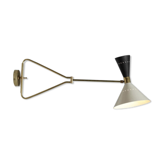 Italian wall lamp articulable white & black