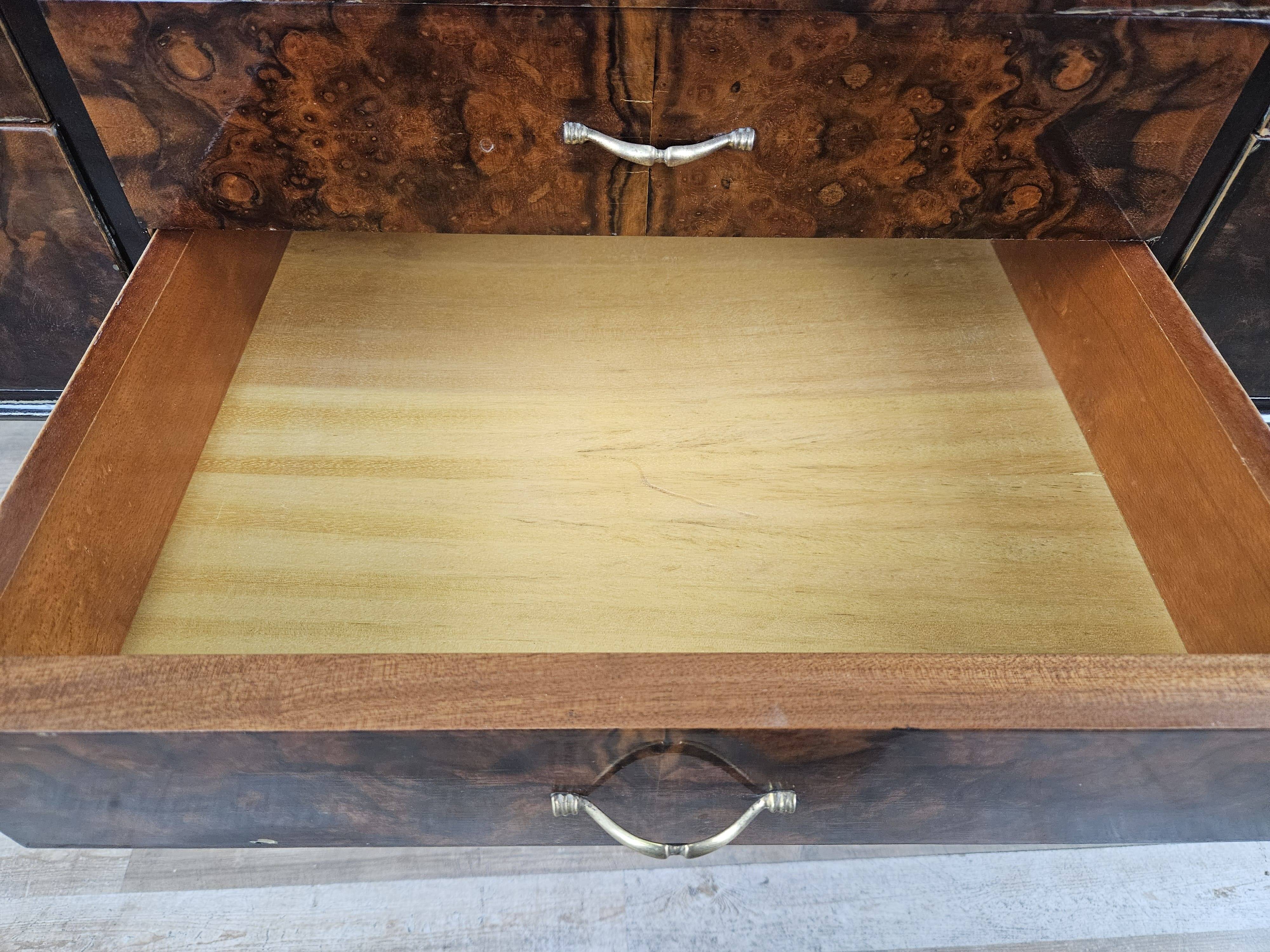 Mid Century 70's Chest of Drawers with Glass Top