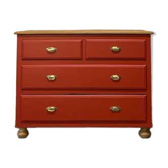 Vintage chest of drawers with brass handles