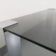Table basse italienne vintage cidue en verre fumé et métal chromé des années 70