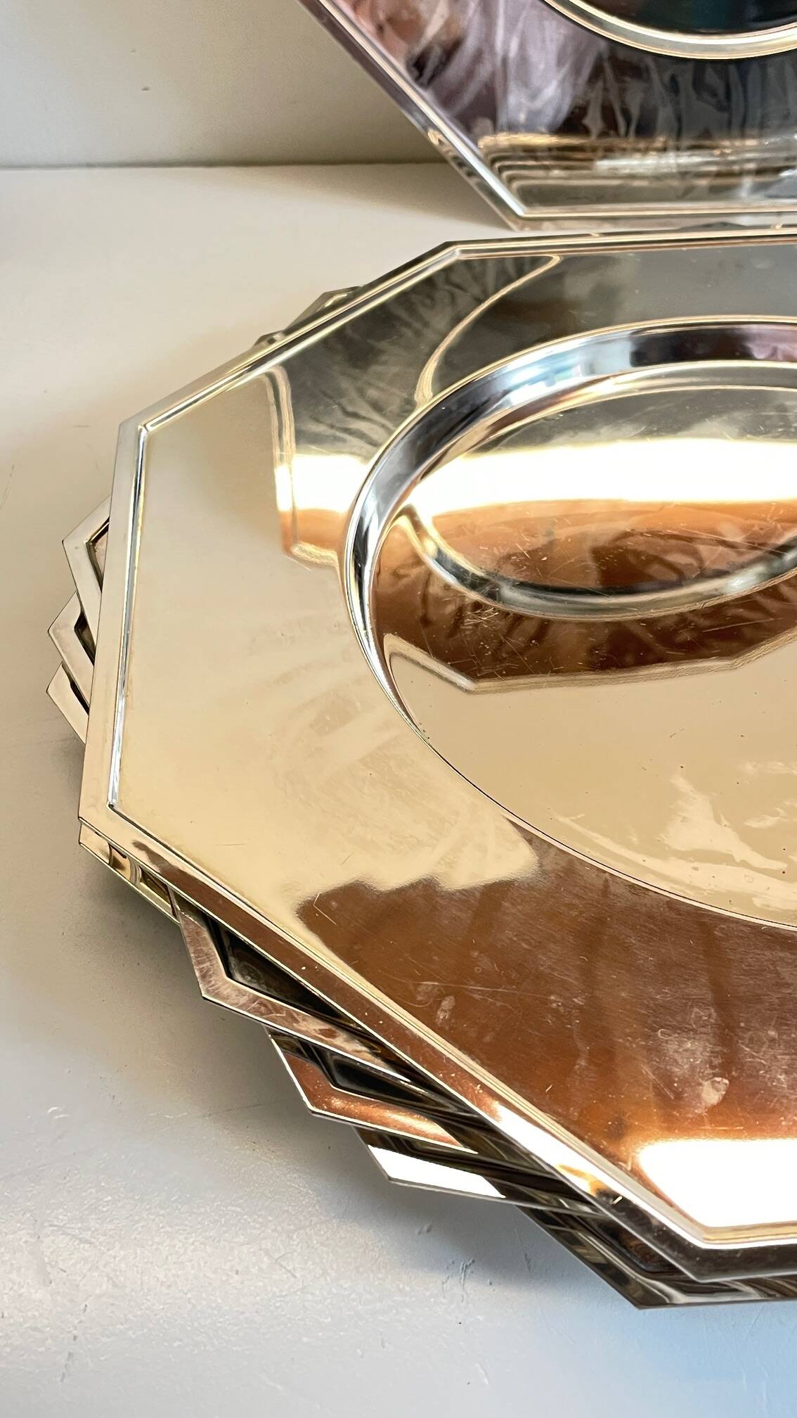 6 Vintage Silver-Plated Metal Plates and Dishes