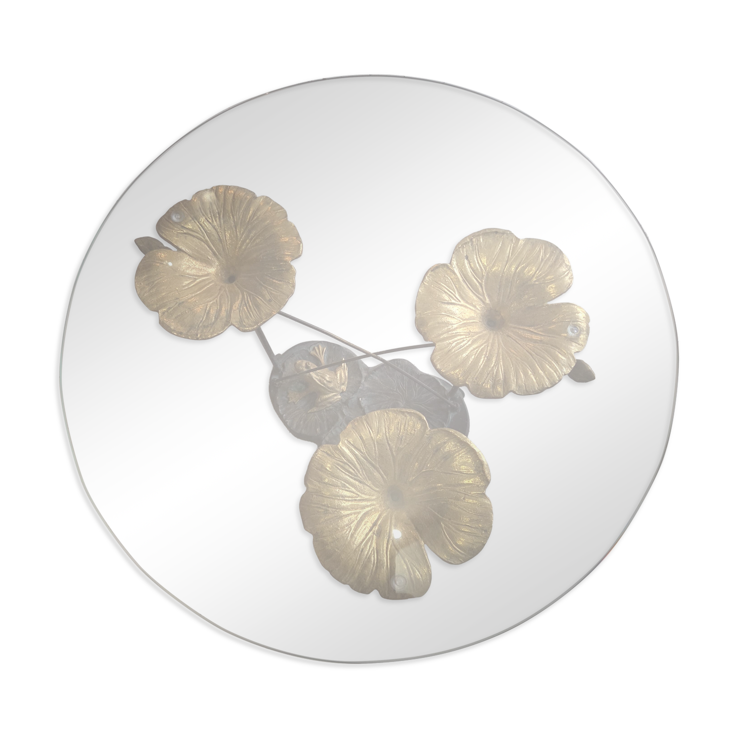 glass and bronze coffee table Jansen