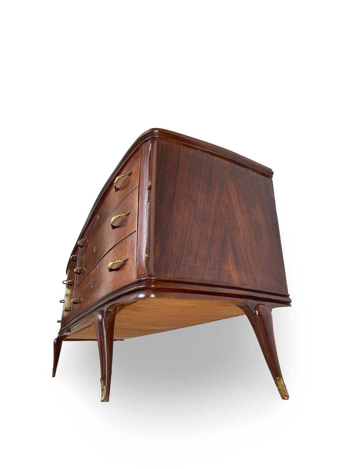 Commode en placage de palissandre avec plateau en onyx vert