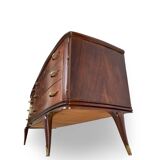 Commode en placage de palissandre avec plateau en onyx vert