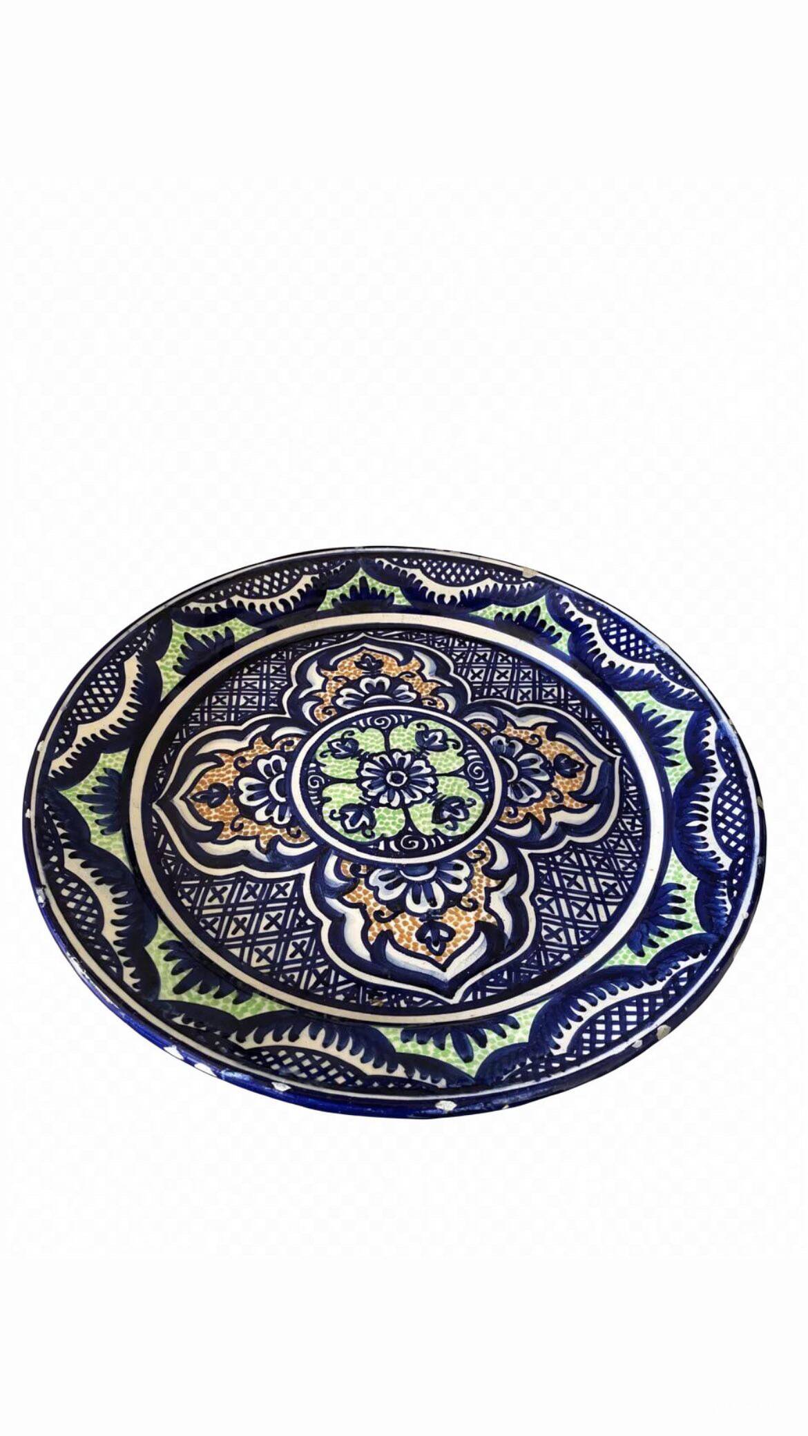 Spanish ceramic plate signed