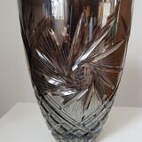 Vase en cristal dégradé argenté