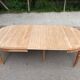 Art Deco round extendable dining table renovated in solid oak 225cm 20th century