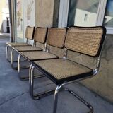 Set of 4 Marcel Breuer chairs model B32 in cane