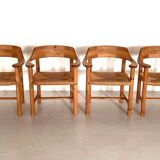 Rainer Daumiller Dining Chairs in Pine and Paper Cord, 1970s
