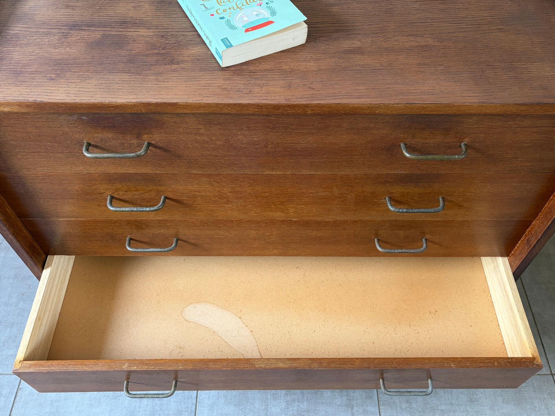 Vintage oak commode from the 1960s.