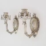 Pair of Art Deco wall lights from the 1940s designed by Bruno Chiarini