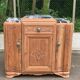 Art Deco sideboard renovated in solid walnut and large antique marble from the 1930s.