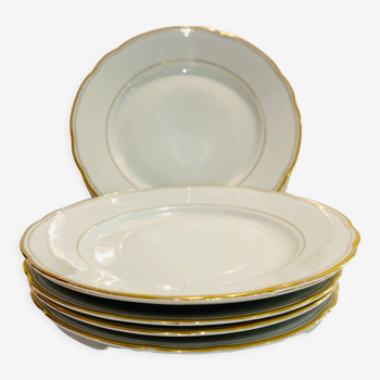 X6 petites assiettes porcelaine Tchécoslovaquie doré-rétro -vintage