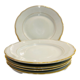 X6 small porcelain plates Czechoslovakia gilded-retro -vintage