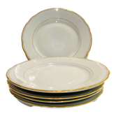X6 small porcelain plates Czechoslovakia gilded-retro -vintage