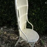 Low armchair in wicker and rattan