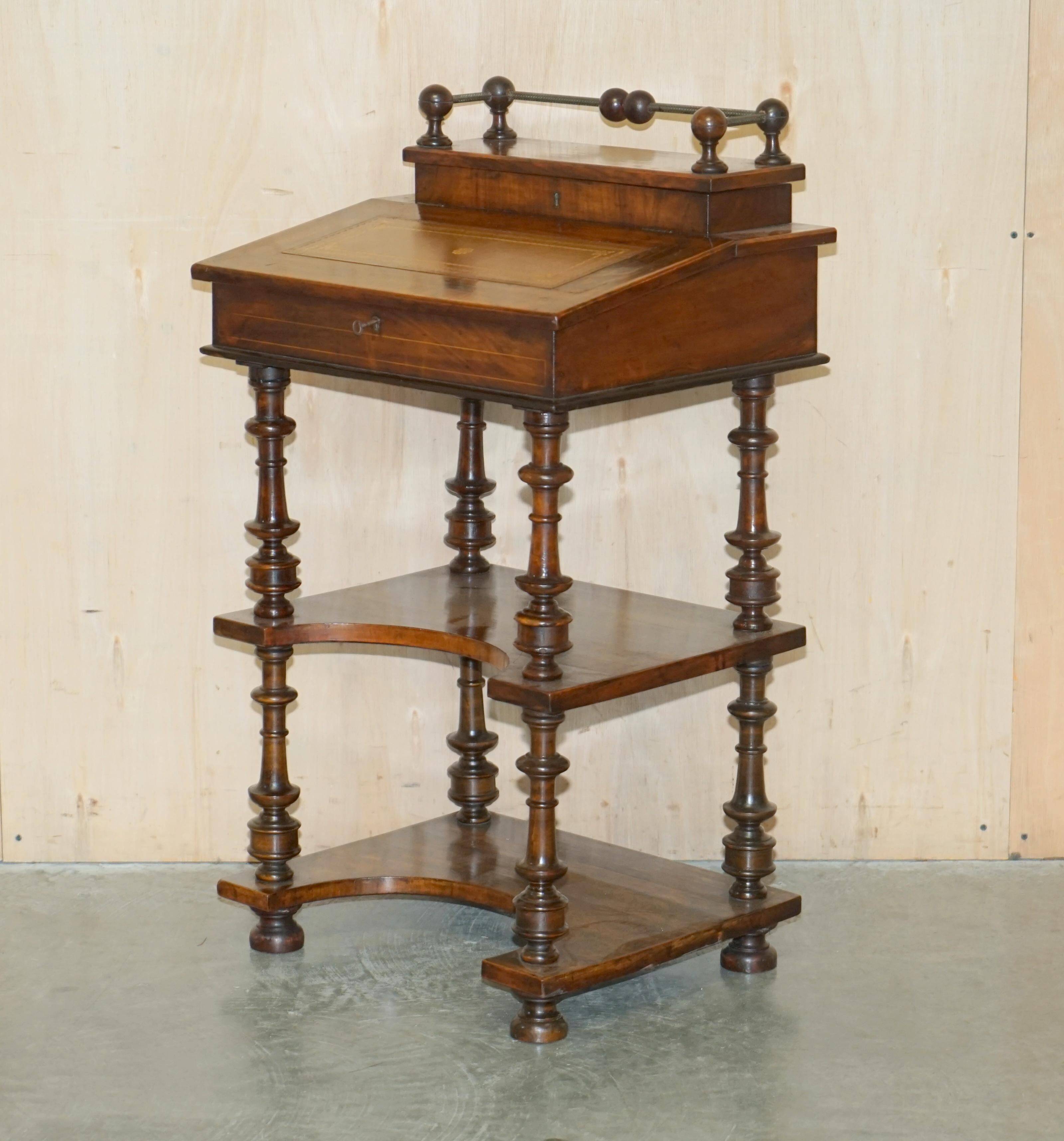 Pair of fully restored antique Davenport desks.