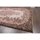 1970s Vintage Turkish Oushak Handmade Wool Cotton Pink Area Rug 173x293